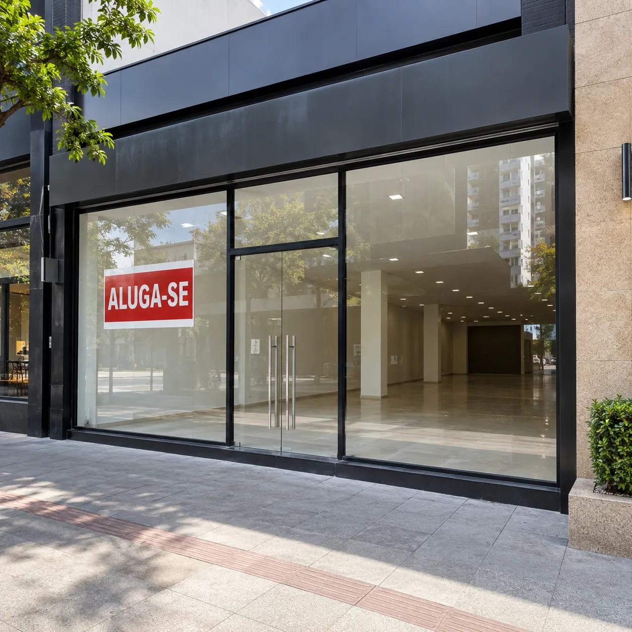 Loja comercial com vitrine ampla